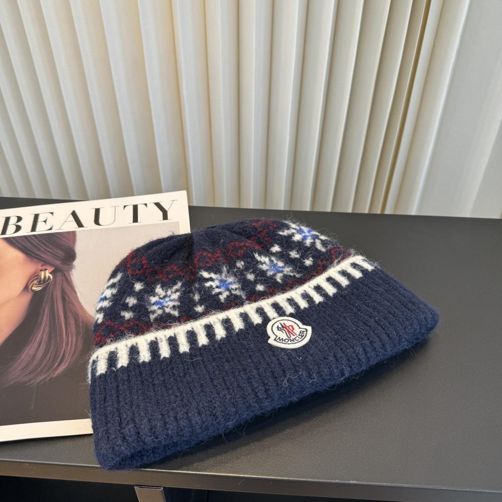 Moncler Dark Blue Wool Cap